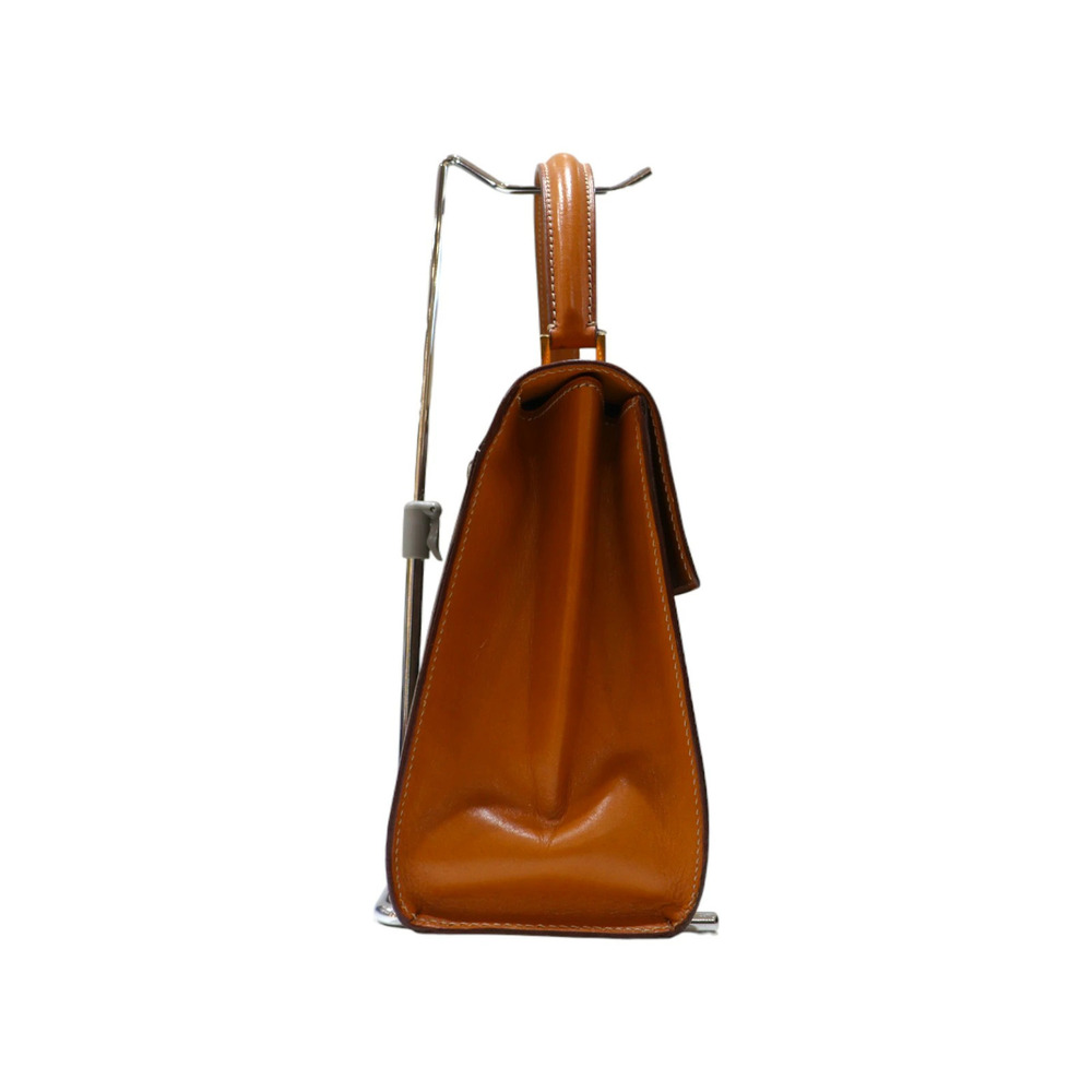 CELINE Macadam Turnlock Handbag Tote Bag Brown Leather - Picture 3 of 9